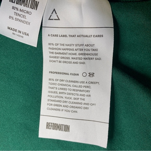 NWT Reformation Aria Tie Front Maxi Dress in Emerald - Size S - Picture 13 of 15